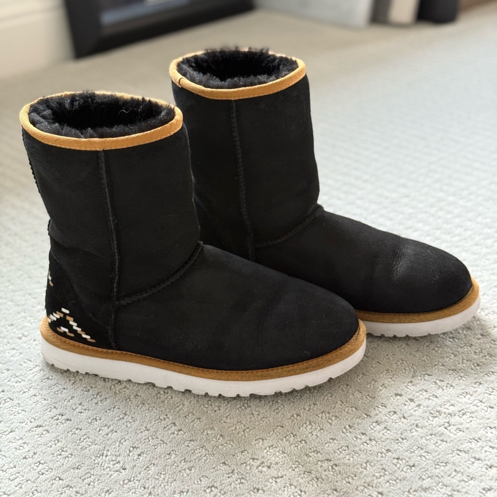 UGG Black and Tan Winter Boots